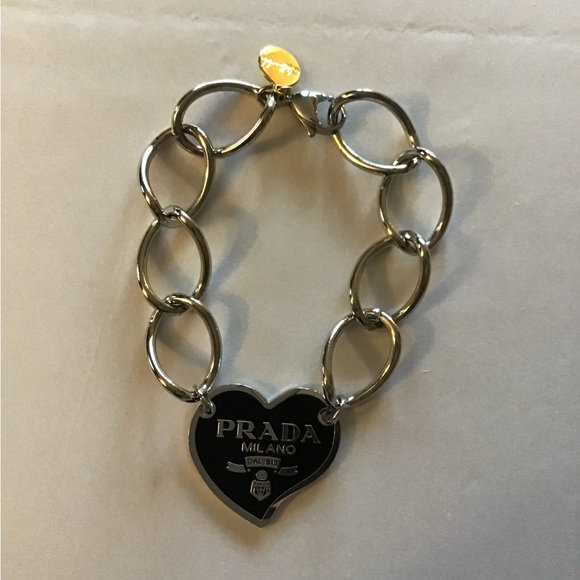 Idlewild Upcycled Jewlery Black Prada Heart with silver chain